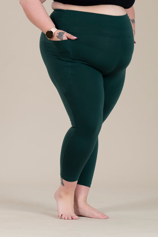 SUPLEX® Original korkeavyötäröiset taskulliset capri leggingsit -vihreä