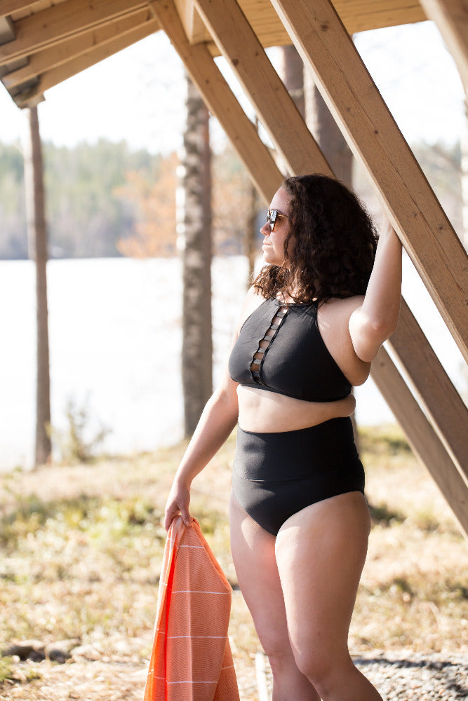 BomBom bikinit - Bikinihousu Galapagos, extra korkea vyötärö, musta