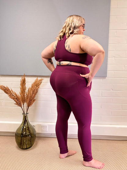 SUPLEX® Maxxi Power korkeavyötäröiset taskulliset leggingsit - luumu