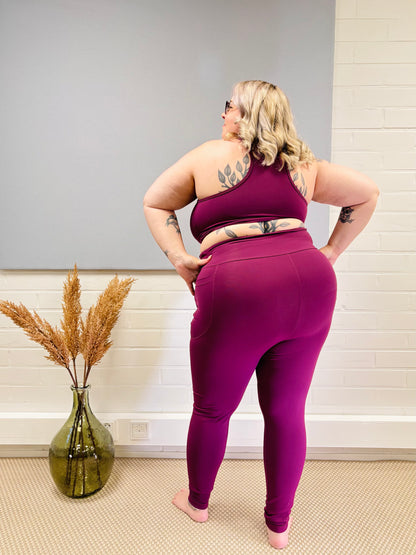 SUPLEX® Maxxi Power korkeavyötäröiset taskulliset leggingsit - luumu