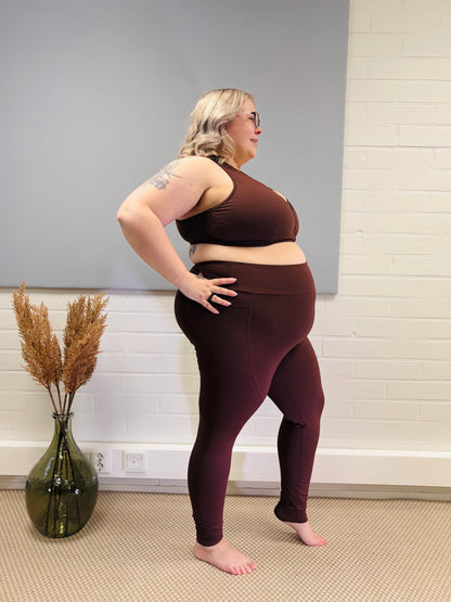 SUPLEX® Maxxi Power korkeavyötäröiset taskulliset leggingsit - ruskea