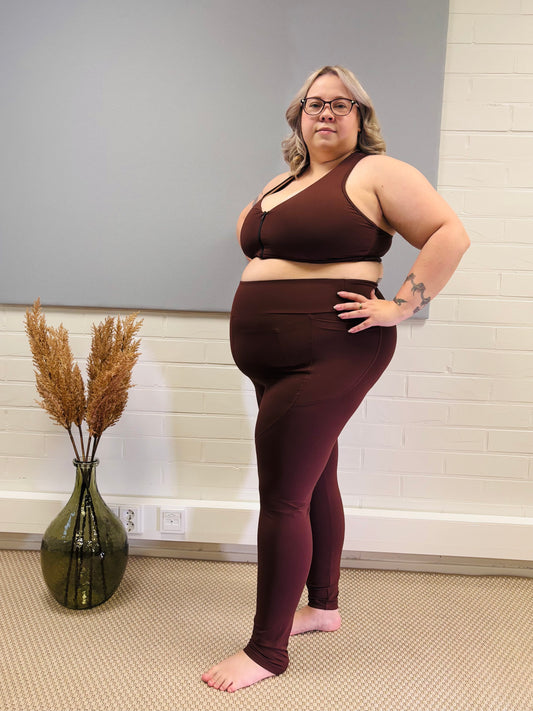 SUPLEX® Maxxi Power korkeavyötäröiset taskulliset leggingsit - ruskea
