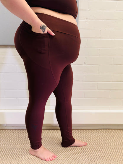 SUPLEX® Maxxi Power korkeavyötäröiset taskulliset leggingsit - ruskea