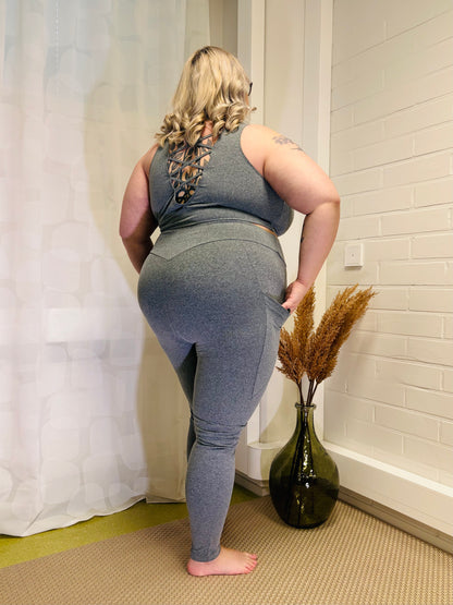 SUPLEX® Original korkeavyötäröiset taskulliset leggingsit - harmaa