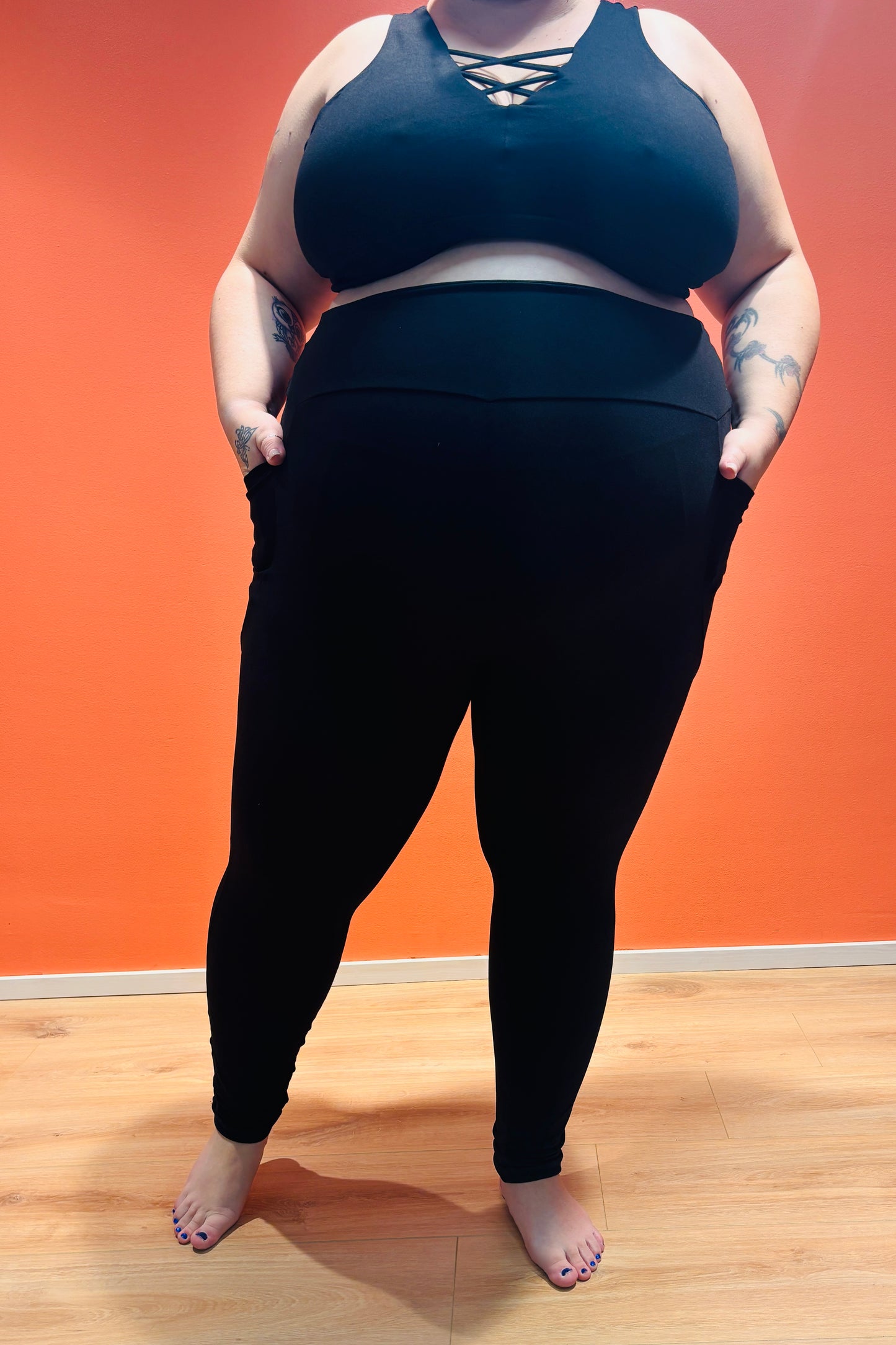 SUPLEX® Original korkeavyötäröiset taskulliset leggingsit - musta (uusi kangas)