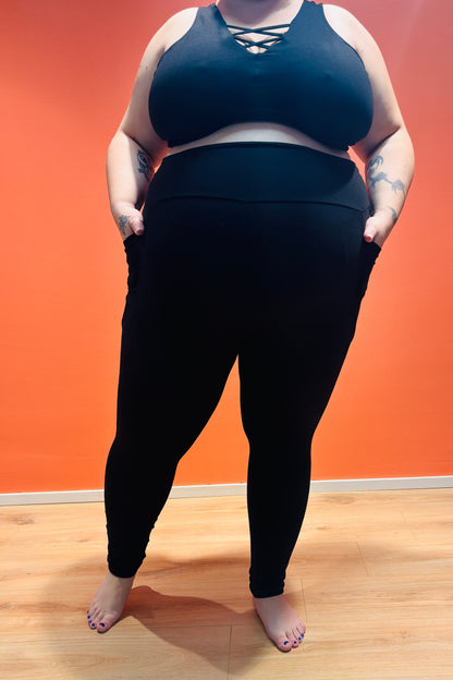 SUPLEX® Original korkeavyötäröiset taskulliset leggingsit - musta (uusi kangas)