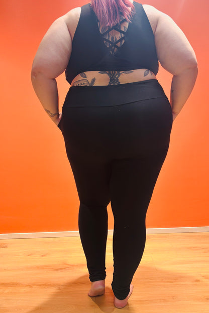 SUPLEX® Original korkeavyötäröiset taskulliset leggingsit - musta (uusi kangas)