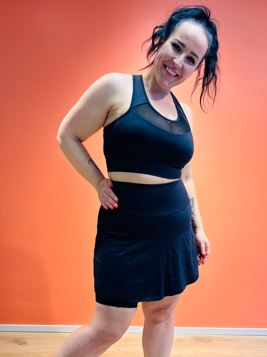 SUPLEX® Flow taskulliset bikershortsit hameella - grafiitin musta