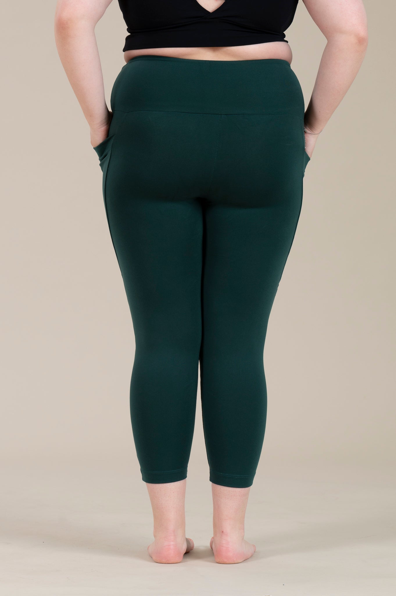 SUPLEX® Original korkeavyötäröiset taskulliset capri leggingsit -vihreä