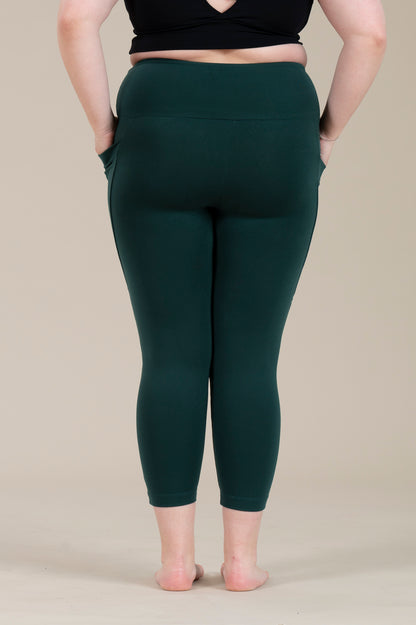 SUPLEX® Original korkeavyötäröiset taskulliset capri leggingsit -vihreä