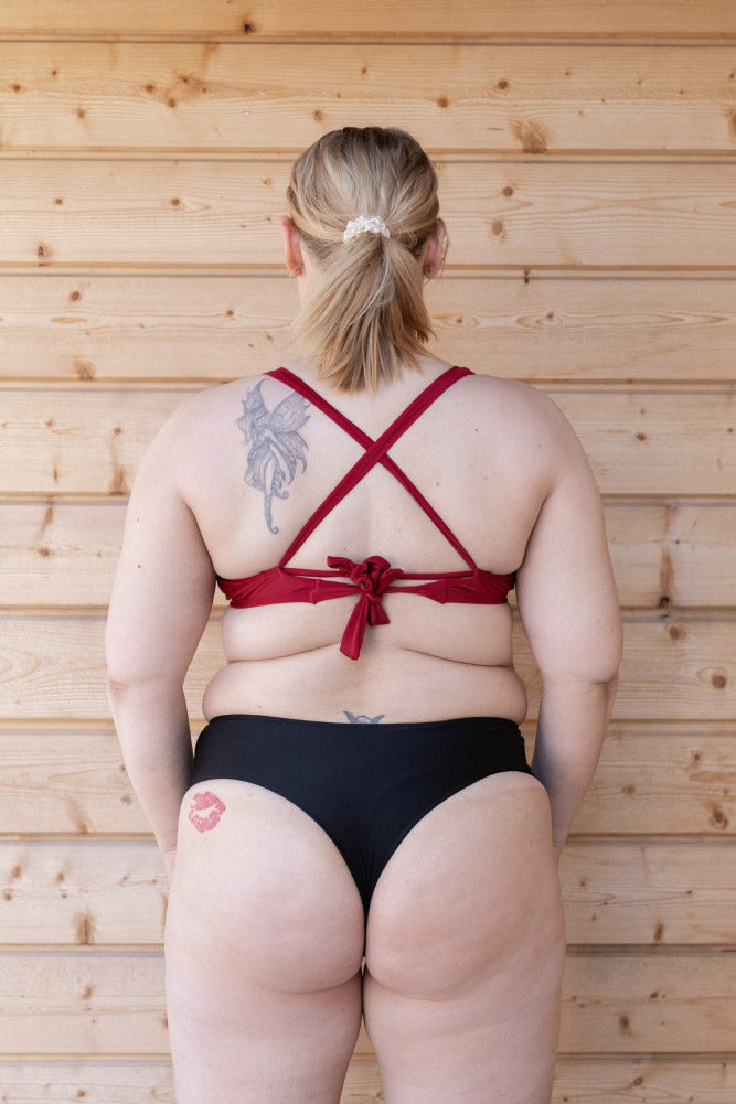 Korkeavyötäröinen Brazilian string bikini alaosa Seychelles, korkea vyötärö, plus size, iso koko