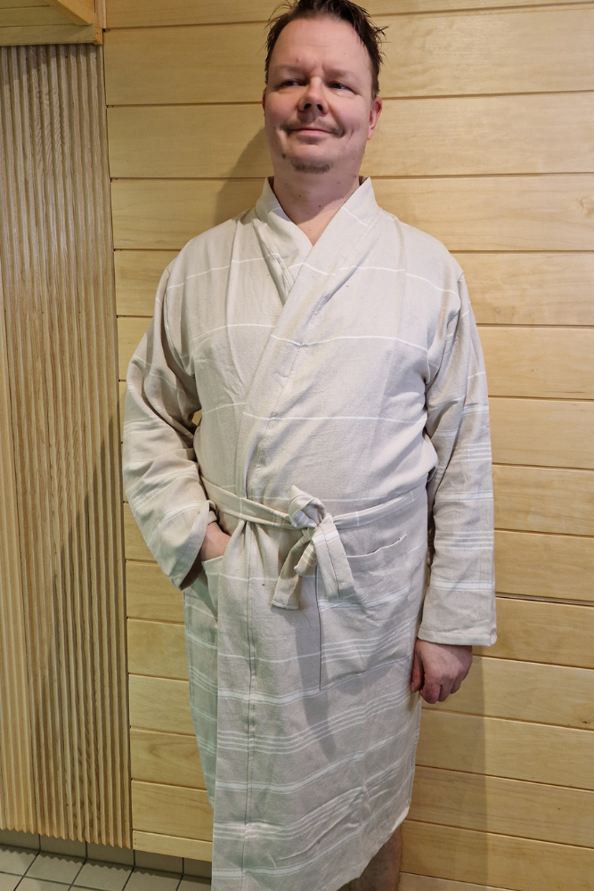 BomBom hamam kylpytakki Deniz beige S-3XL bombom.fi
